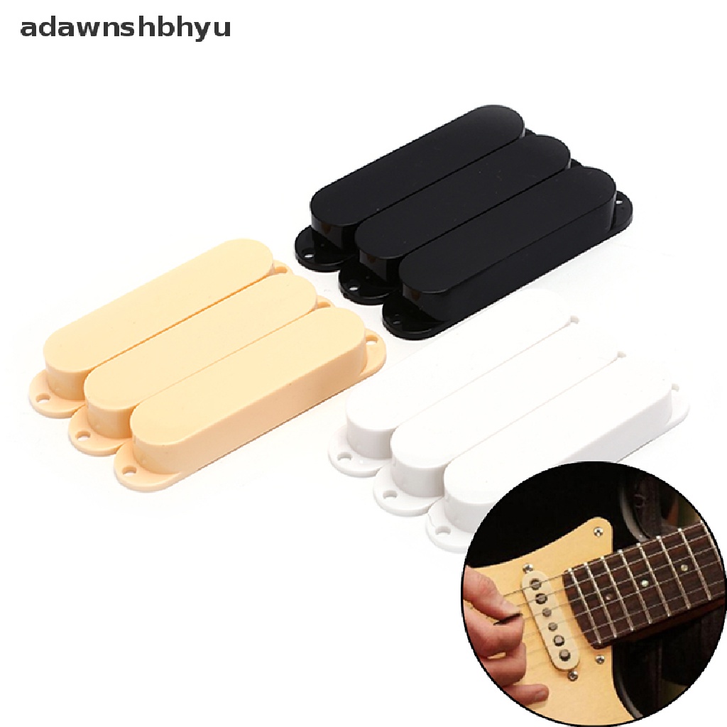 Adawnshbhyu 3pcs Tutup Penutup Pickup Gitar Single Coil Bahan Plastik Untuk ID Gitar Elektrik