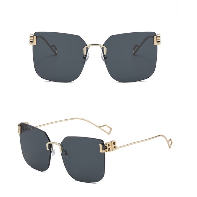 Klasik Ladies Fashion Bingkai Persegi Kacamata Hitam Cermin Besar Perempuan 2022 Vintage Fashion Plastik Kacamata Matahari Berbingkai Eyewear
