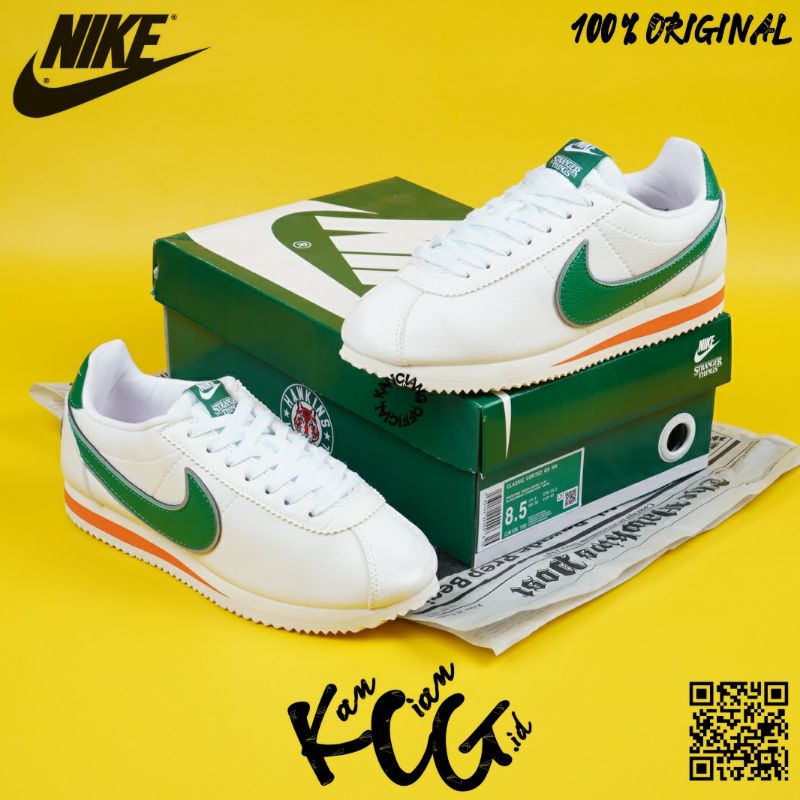 Sneakers Original Made In Indonesia 100% Cortez Classic Stranger Think Hawkins Original Bnib