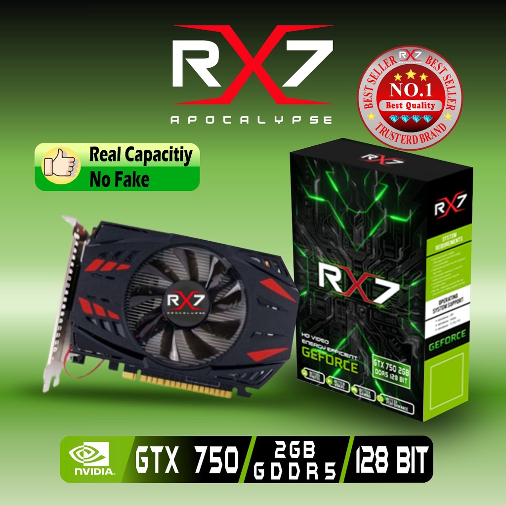 VGA RX7 GTX750 2GB GDDR5 128 BIT REAL CAPACITY RESMI