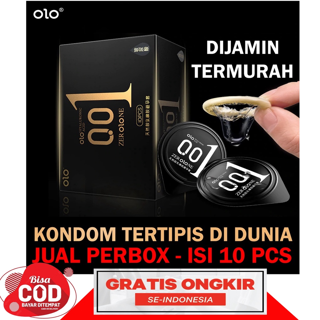 Kondom OLO Hitam 001 Perbox isi 10 Pcs / OLO 001 Black / kondom olo 0.01 original