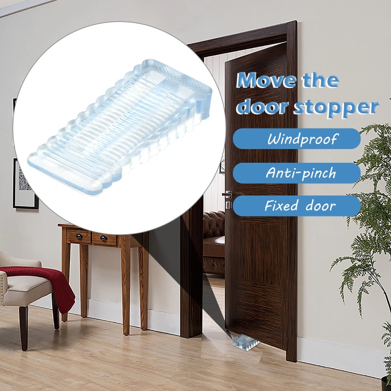 Mom and Baby Safety Artikel Soft Silica Gel High Quality Punch Free Door Stopper Fixed Door Stopper Pelindung Tepi Dan Sudut Rumah Tangga Windproof Anti-Tabrakan Anti Cubit