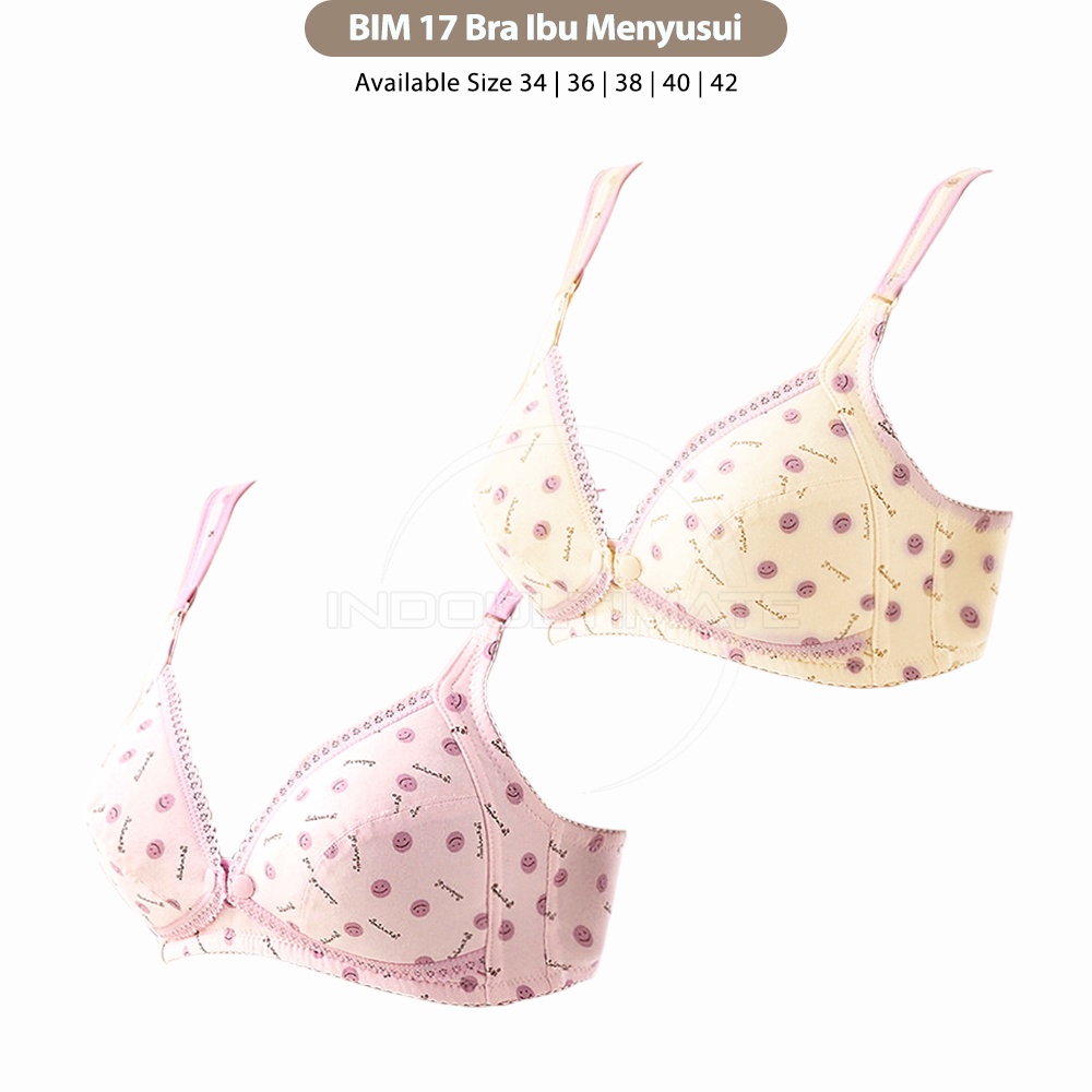 1 Pcs Bra Menyusui Tanpa Kawat Bra Menyusui Kancing Depan BH Menyusui Bayi Pakaian Dalam Wanita Cewek Perempuan Nursing Bra Maternity Bra Ibu Menyusui Bra Motif Motif  BIM-17