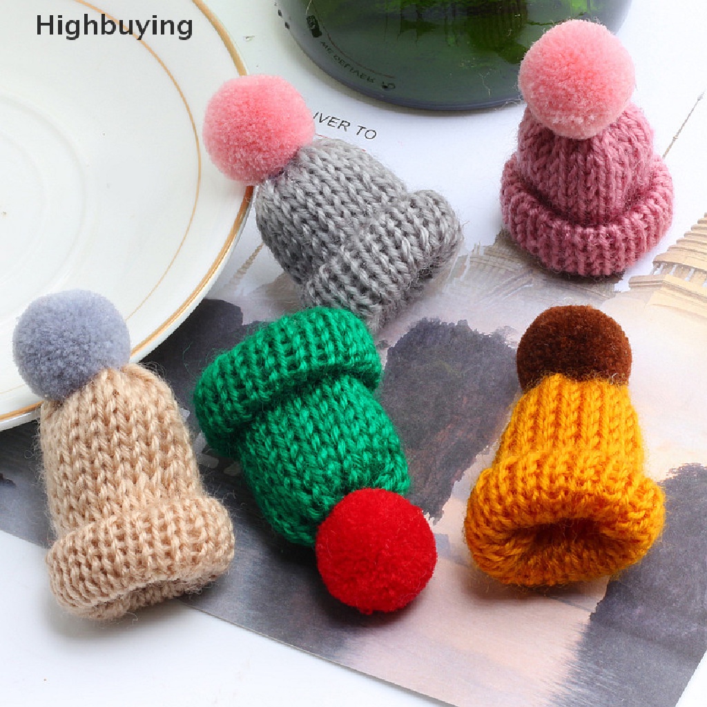 Hbid Kreatif Lucu Warna-Warni Mini Topi Rajut Bros Hairball Hias Natal Tahun Baru Hadiah Sweater Jaket Kerah Korsase Pin Lencana Perhiasan Accessorie Glory