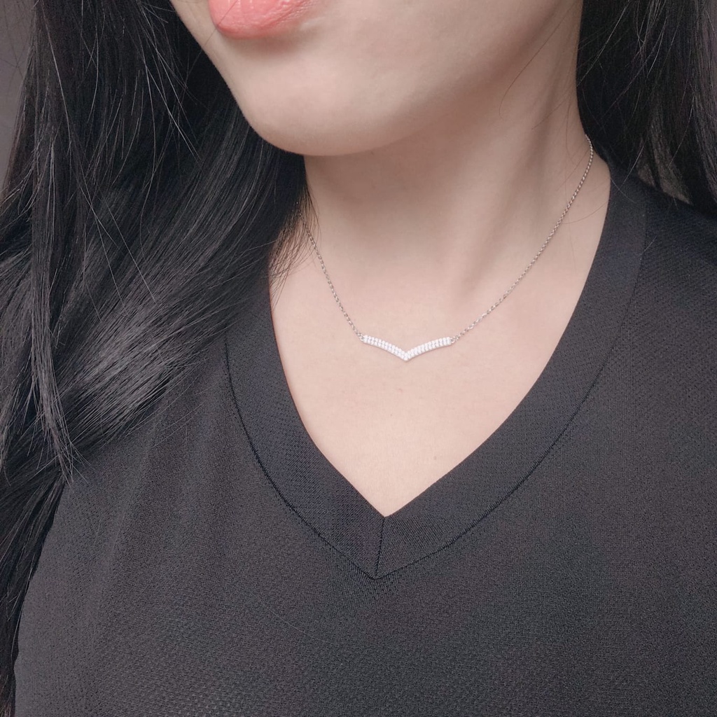 kalung noly fuji white gold (emas putih) emas asli 375 ubs