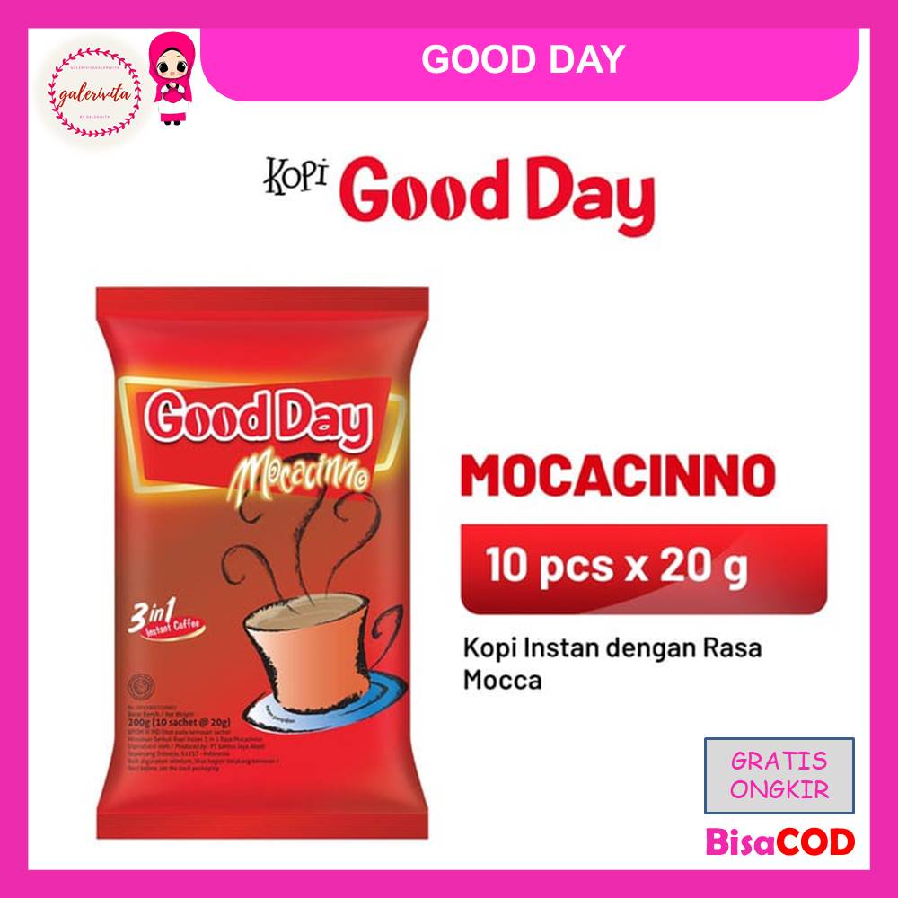 

Good Day Mocacinno 1 Pack (Isi 10 Pcs x 20 Gram )