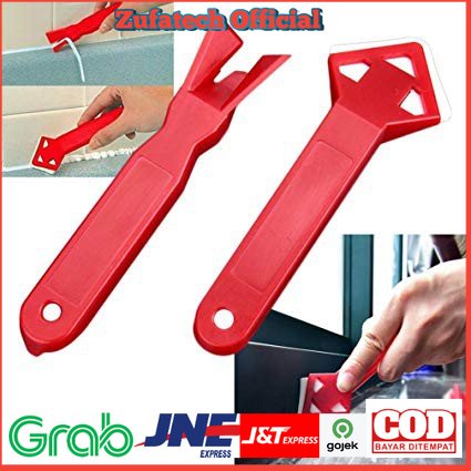 Balight 2 in 1 Alat Pembersih Perapi Lem Silikon Sealant Tool Scraper - Red