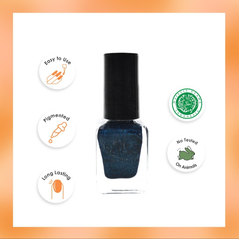 SALSA Glam Nail Polish - Kutek Glitter Tahan Lama Cat Kuku | Paket isi 6