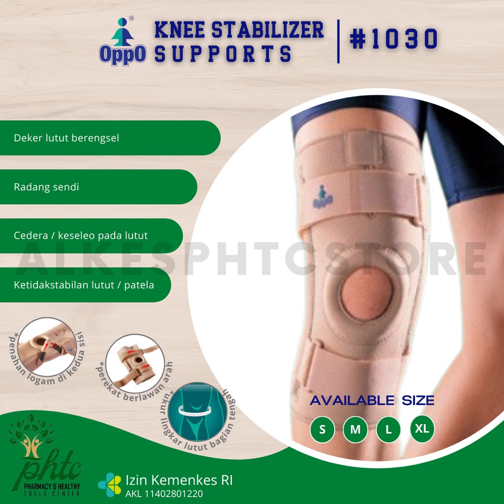 OPPO 1030 Knee Stabilizer Neoprene l Supports Knee l Radang Sendi l Keseleo Lutut l Pengaman Patela Agar Tidak Geser