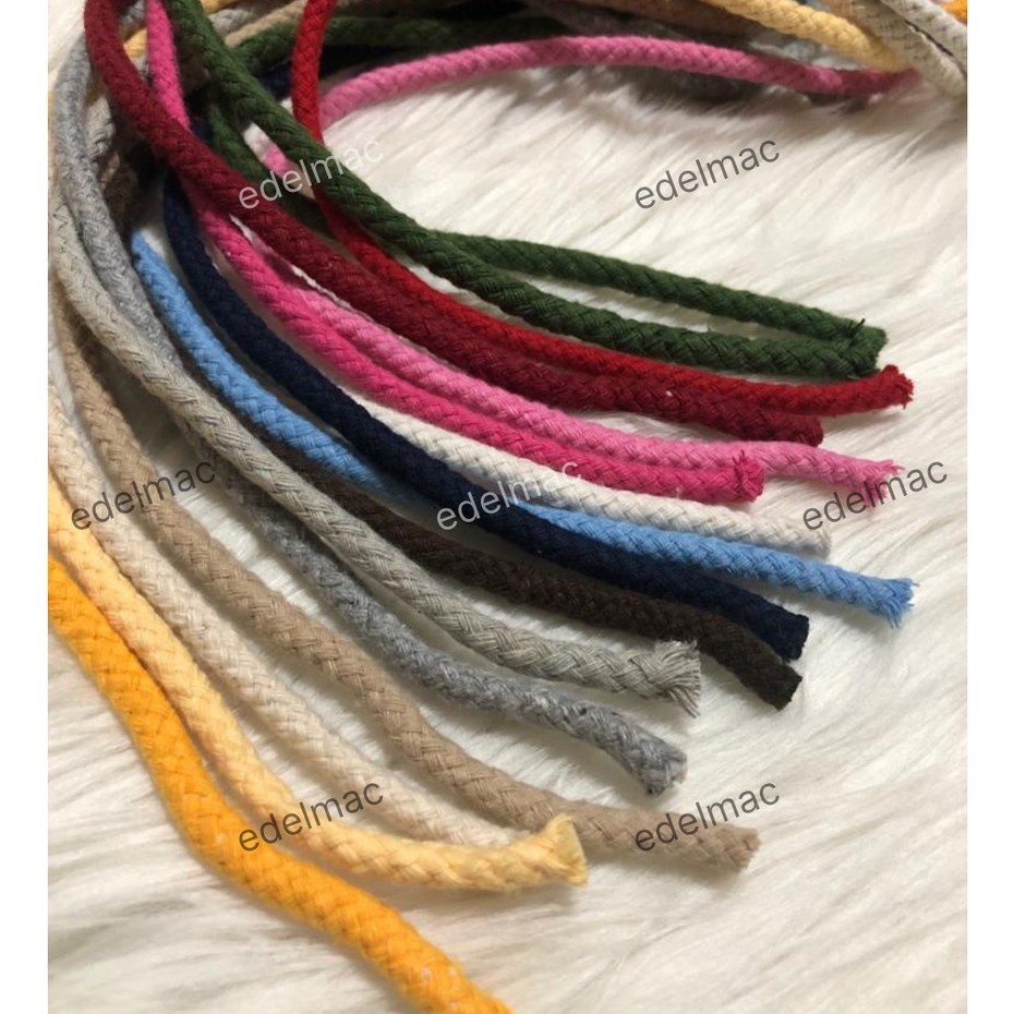 1m | Ecer Tali Katun Macrame | Braided Cotton Rope Colorful | Part II