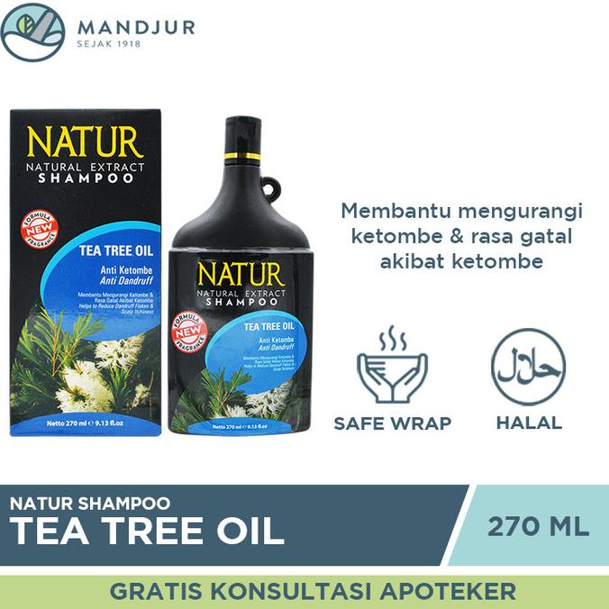 Natur Shampoo Tea Tree Oil 270 Ml - Perawatan Rambut Anti Dandruff