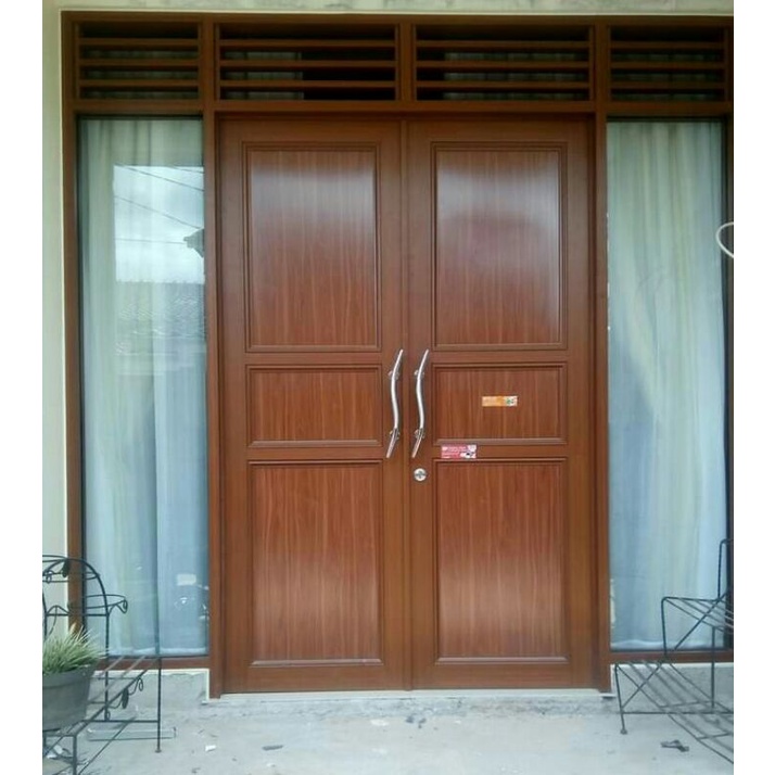 Pintu aluminium serat kayu jati profil mahkota