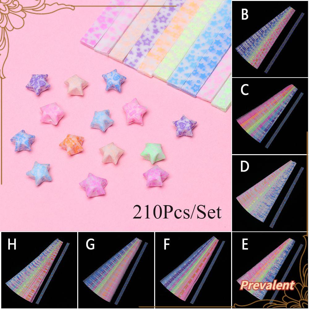 Preva 210pcs/lot Kertas Strip Fluorescence Pressure Relief DIY Kerajinan Tangan Warna Permen Dekorasi Rumah Origami