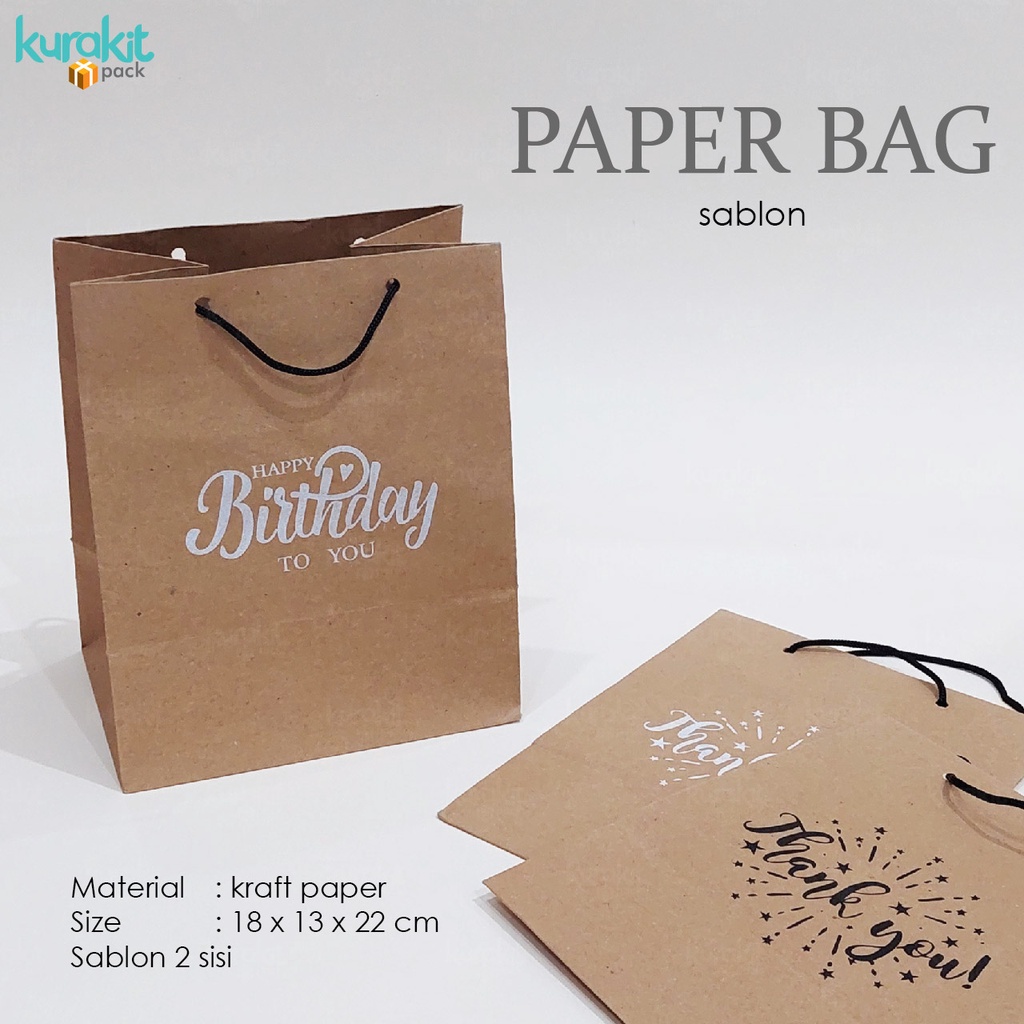 

Paper Bag Coklat, Tas Kado, Sablon