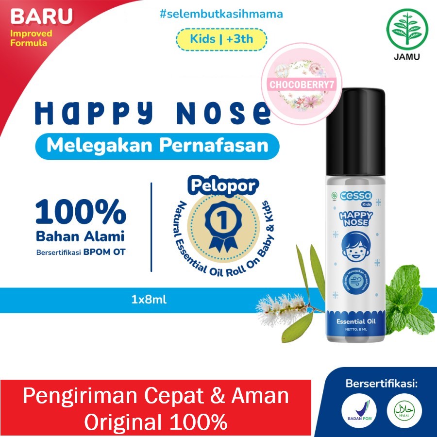 Cessa Cough n Flu Baby / Kids - Cessa HAPPY NOSE BPOM OT Obat Batuk Pilek Bayi Essential Oil Cough and Flu