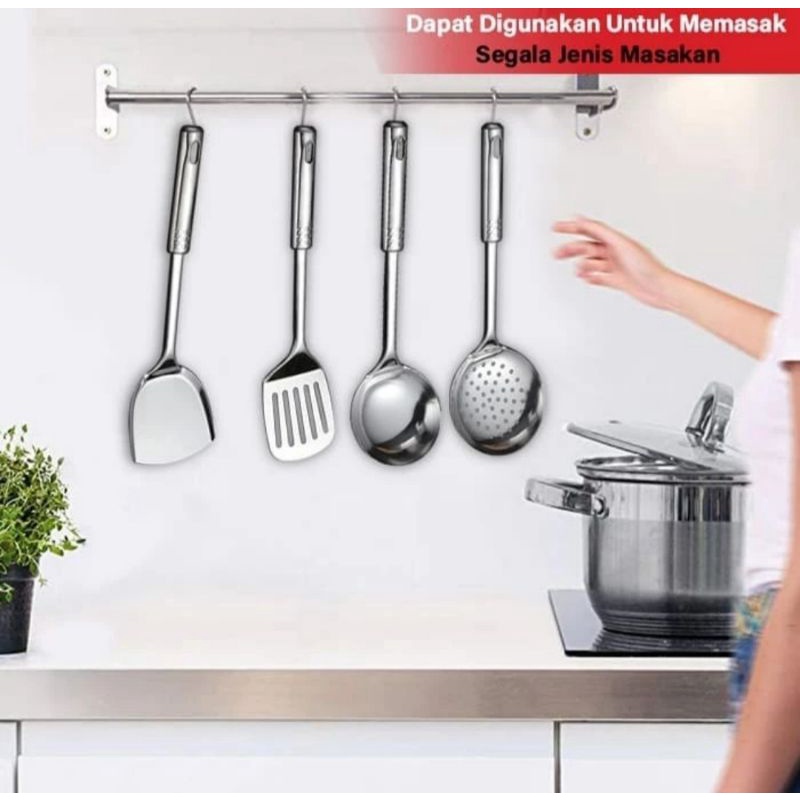 spatula set 4 pcs spatula sutil spatula stainless steel spatula satu sett