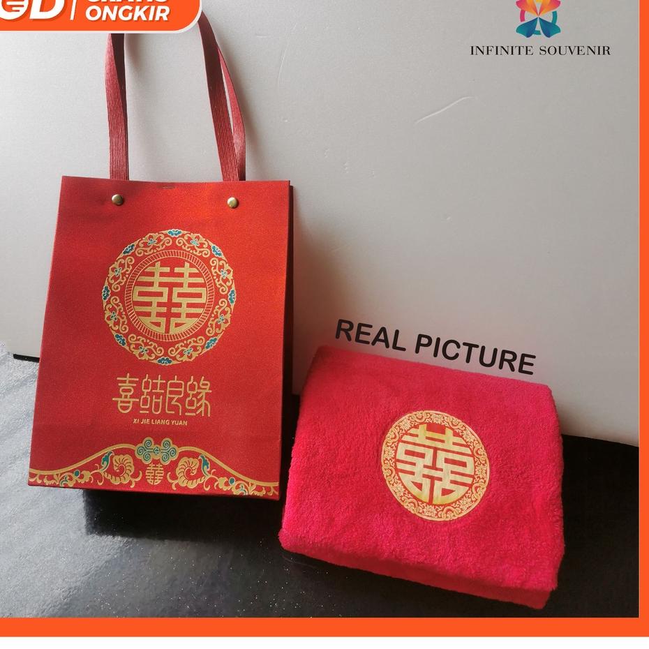 SOUVENIR HANDUK SANGJIT / HANDUK TEAPAI / HANDUK WEDDING / HANDUK XI / UKURAN 35X75 CM / BAHAN MICRO