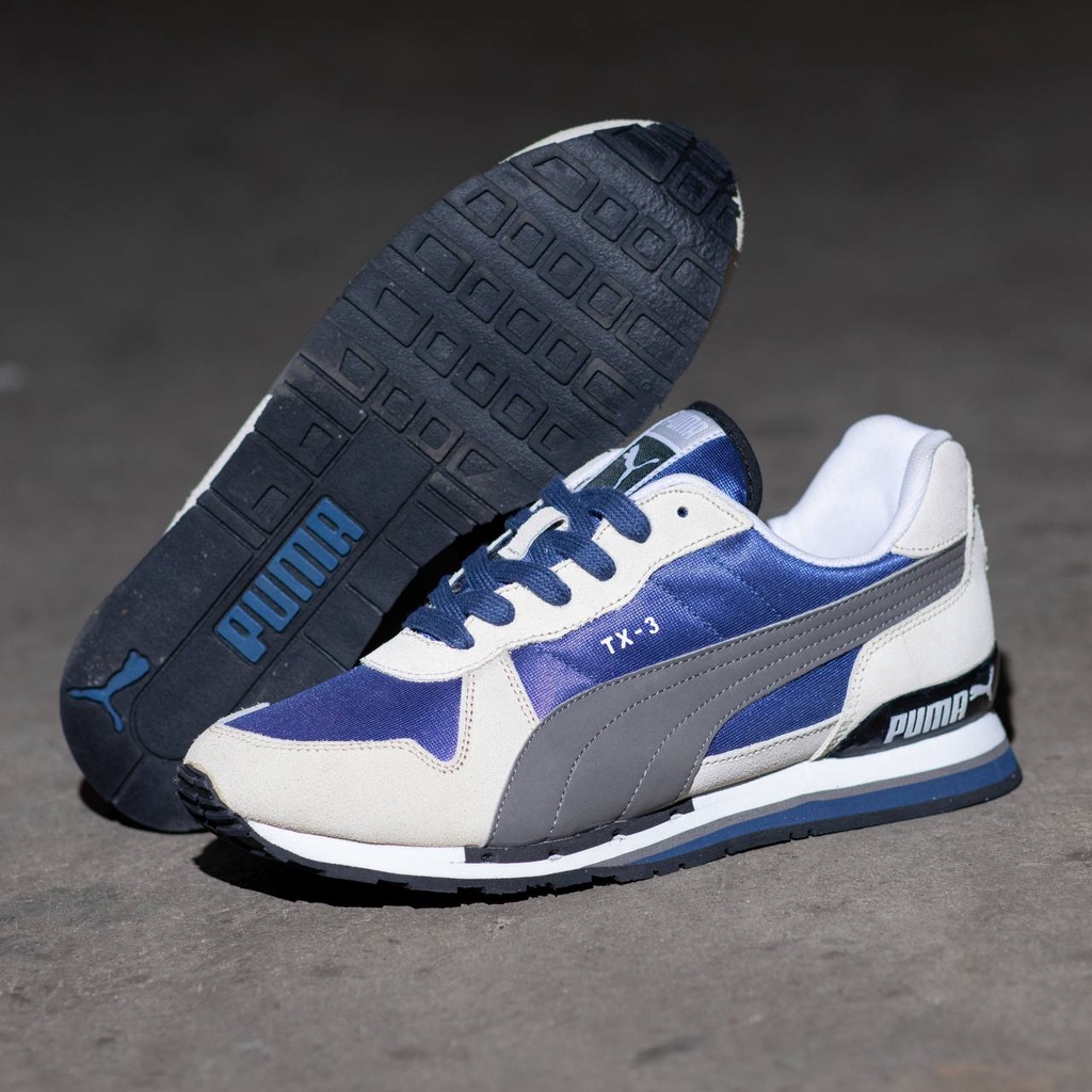 Sepatu Puma TX 3 Navy White Grey Blue Biru Abu Premium