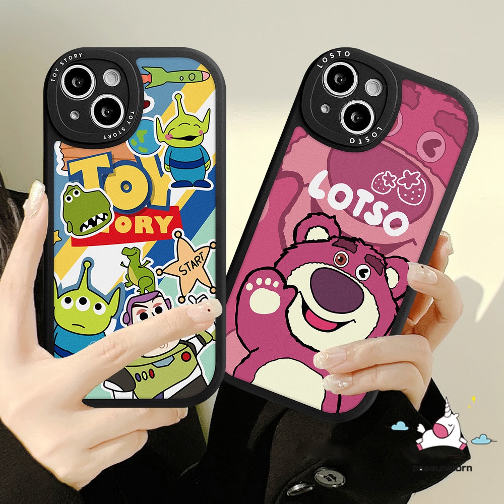 IPHONE Casing Ponsel Toy Story Lucu Kompatibel Untuk Iphone11 14 13 12 Pro Max7 8 6 6s 14 Plus XR X XS MAX SE 2020kartun Strawberry Bear Losto Lembut TPU Penutup Belakang