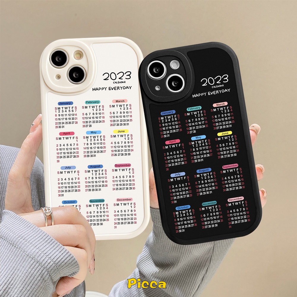 2023kalender Baru Couple Phone Case Realme C30 C31 C12 C35 C15 C21Y C25 C11 C30s C25Y C17 C25s GT C17 C20 C3 8i 7i 9i 8Pro 6i 5i 5s 5 6s 6 C21 C20A Lembut TPU Belakang Sarung Cover Sarung