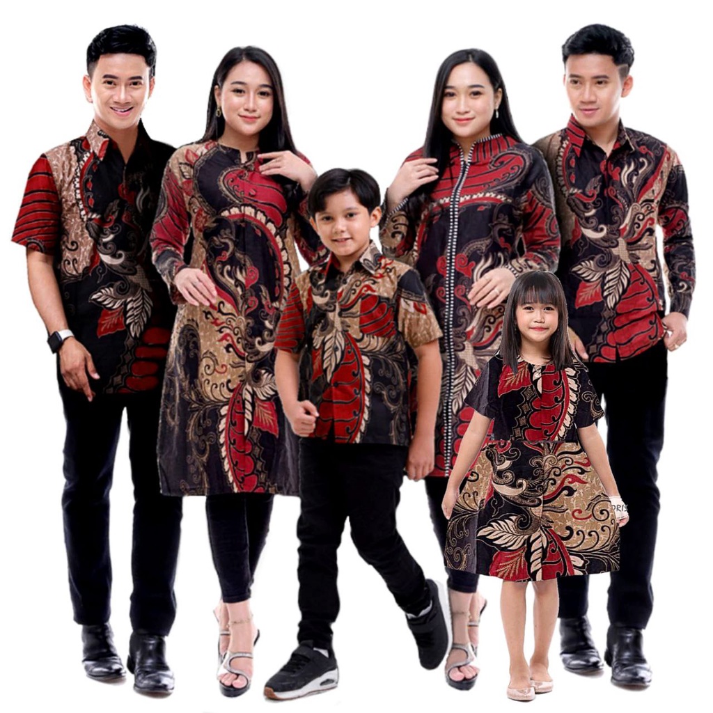 Batik Couple Keluarga Modern Terbaru Premium Baju Batik Sarimbit Couple Keluarga  Batik Family Set B