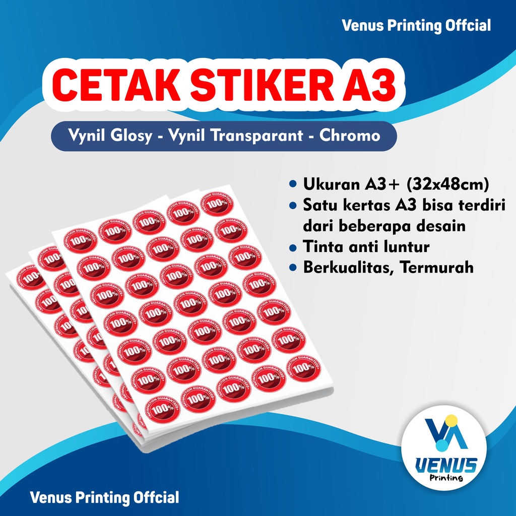 

Cetak Stiker A3 Custom Free Desain Termurah Tinta Anti Luntur Berkualitas