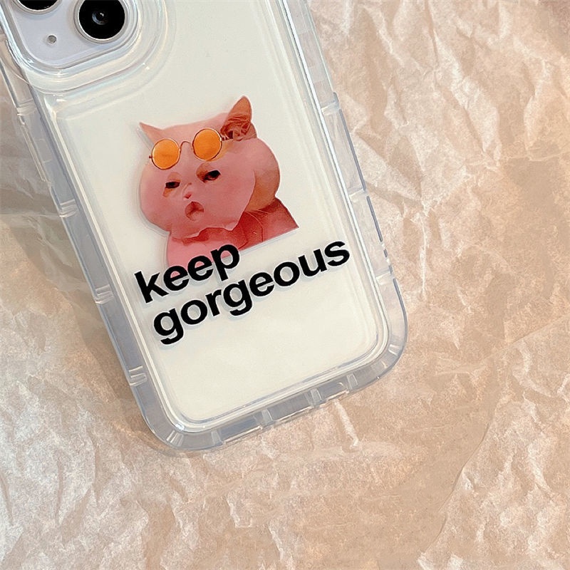 IPHONE Casing Ponsel Lembut Kucing Lucu Kompatibel Untuk Iphone14 13 12 11 Pro XS Max X XR Casing Transparan Shockproof 78 6 6S Plus Cover TPU
