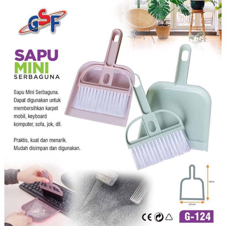 Sapu Mini Set Serbaguna GSF 124 Serok Pengki Sapu Mobil 2 in 1 Multifungsi