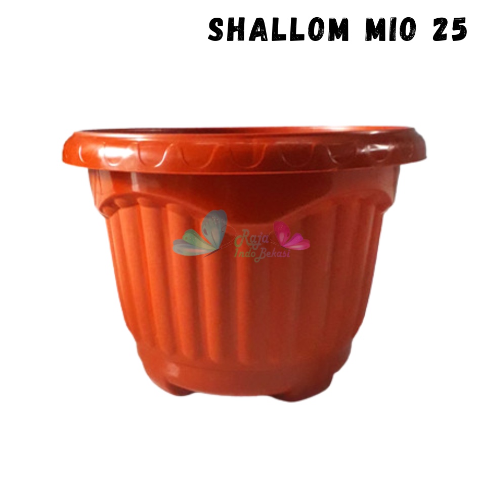 Pot Shallom Mio 25 Putih Pot Bunga Plastik Tebal Murah Besar Kuat Motif Model Belimbing 30 cm Putih Hitam Selusin Lusinan Tebal - SHALLOM MIO 30 pot bunga bulat besar tebal murah