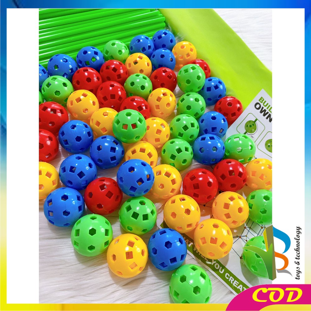 RB-M200 Mainan Anak Magic Straw Tenda Mainan Anak Rumah Rumahan Mainan Pipa Ajaib Building Block