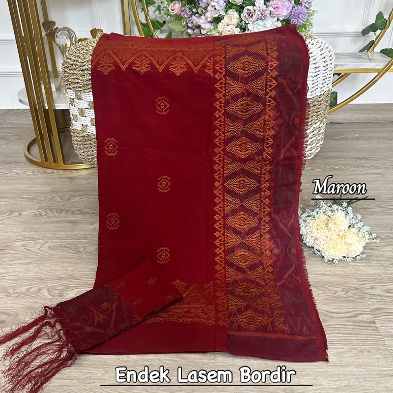 KAMEN ENDEK LASEM BORDIR + SELENDANG RUMBAI