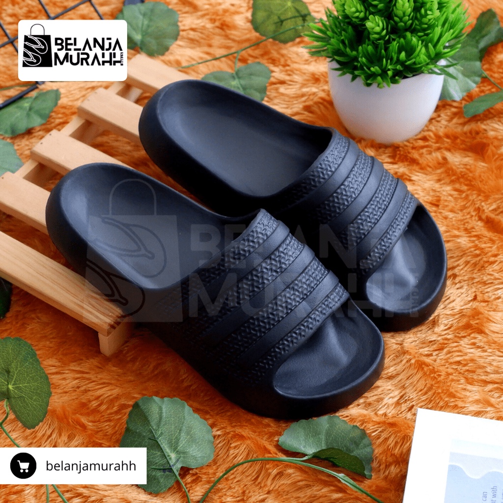 Sandal Slop Pria / Sendal Slide Pria Dewasa Karet Anti Air Ringan dan Lentur