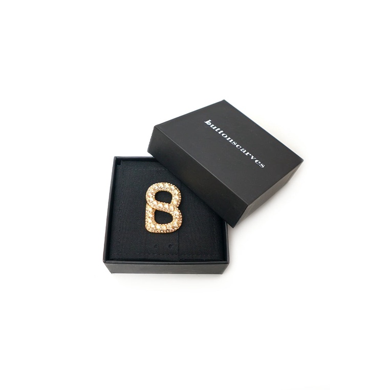 ButtonScarves Luxe Signature Gleaming Brooch - Golden