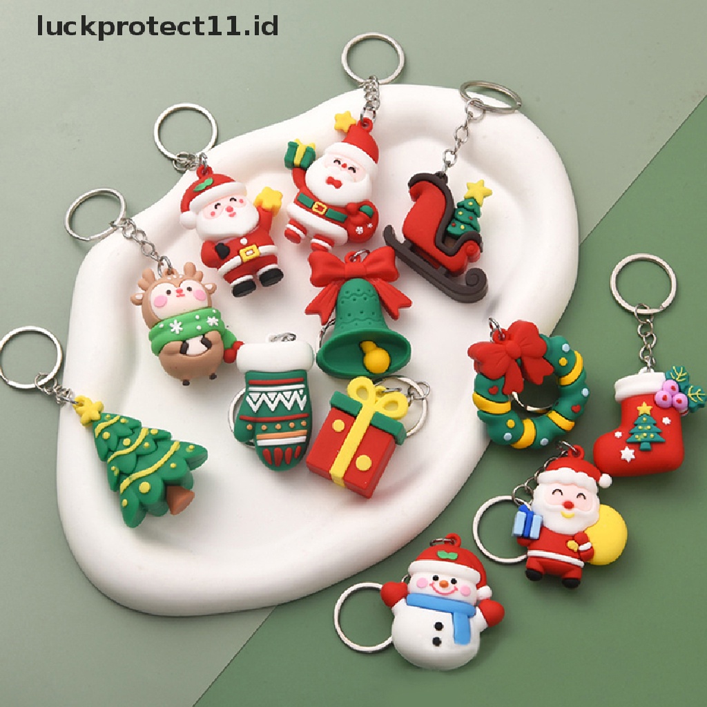 /Fashion Hot//// Christmas Series Santa Claus Pohon Natal Gantungan Kunci Untuk Ransel Liontin Boneka Rusa Lucu Gantungan Kunci Untuk Hadiah Teman Anak.