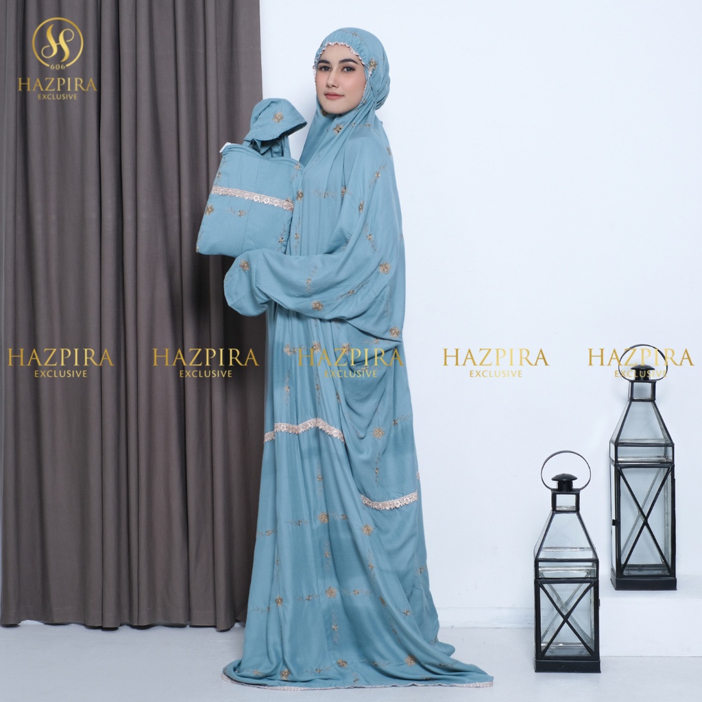 HAZPIRA - Mukena Terusan Dewasa Katun Rayon Bordir Nazwa Jumbo