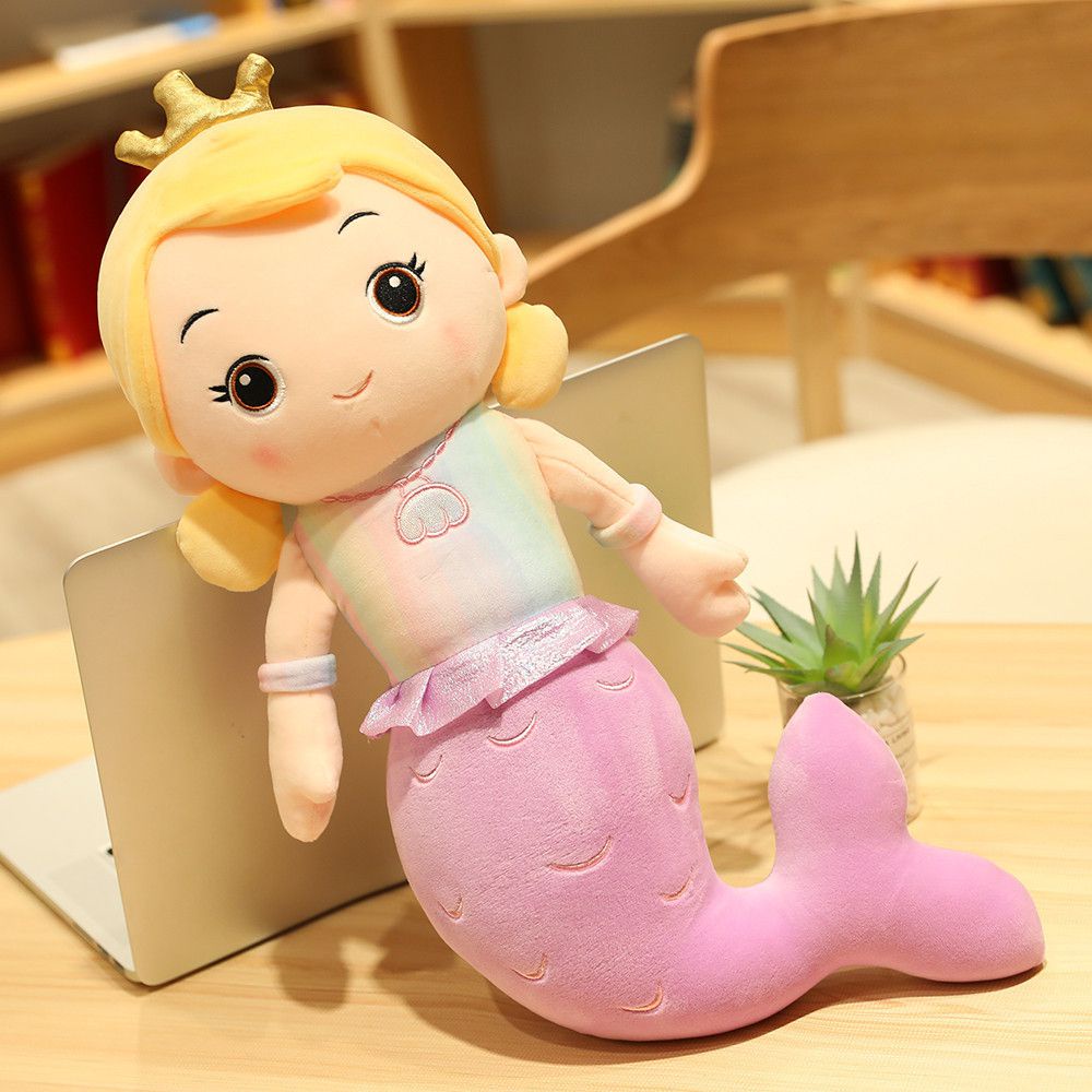 Mermaid Stuffed Crown Mainan Boneka Hewan Lucu Plushie Untuk Hadiah Anak Birhtday