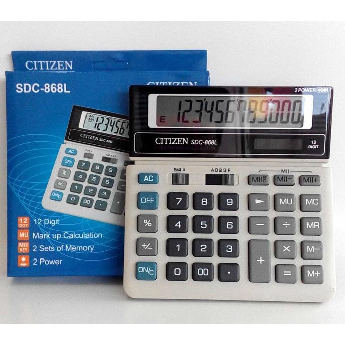 

Citizen Sdc-868L Electronic Calculator - Kalkulator 12 Digits - Abu-Ab