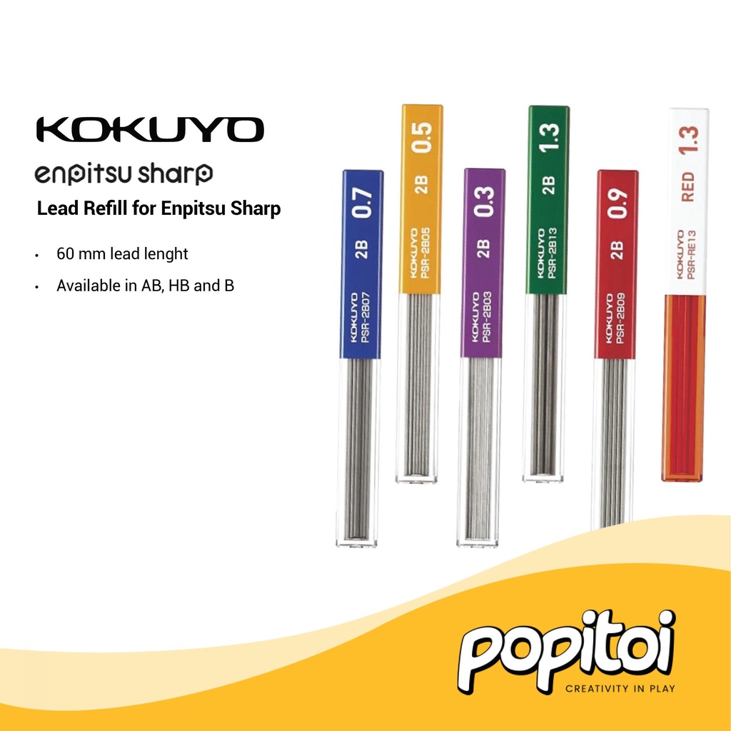 

Kokuyo Lead Refill for Enpitsu Mechanical Pencil 0.3 0.5 0.7 0.9 1.3 mm Isi Ulang Pensil Mekanik Mekanikal