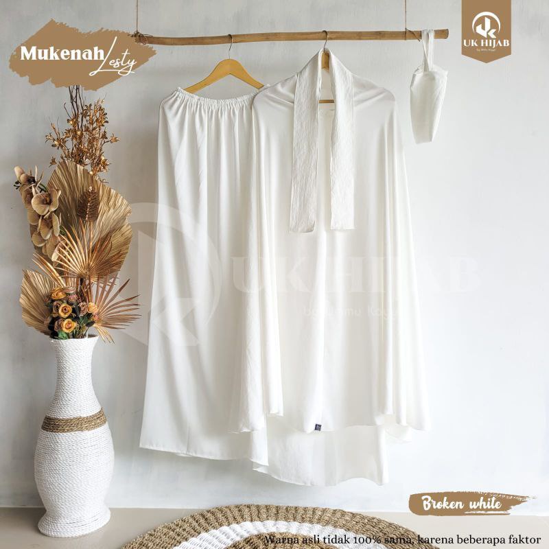 Lesty One Set Mukena Dewasa Crinkle Airflow Premium Mukena polos Traveling Umroh Pakaian Sholat Wanita Kekinian