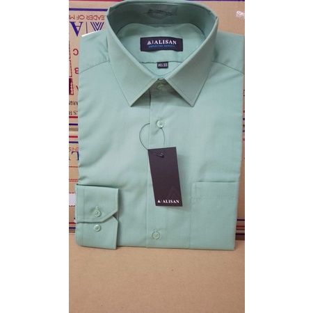 KEMEJA ALISAN LENGAN PANJANG POLOS ( hijau sage)