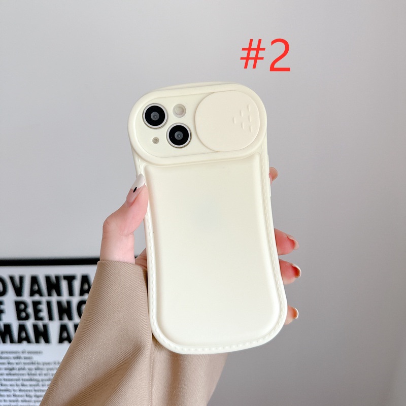 Fashion Candy 4Colors Push The Window Cover Soft Case iP iPhone 11 12 13 14 Pro Max Casing Apple