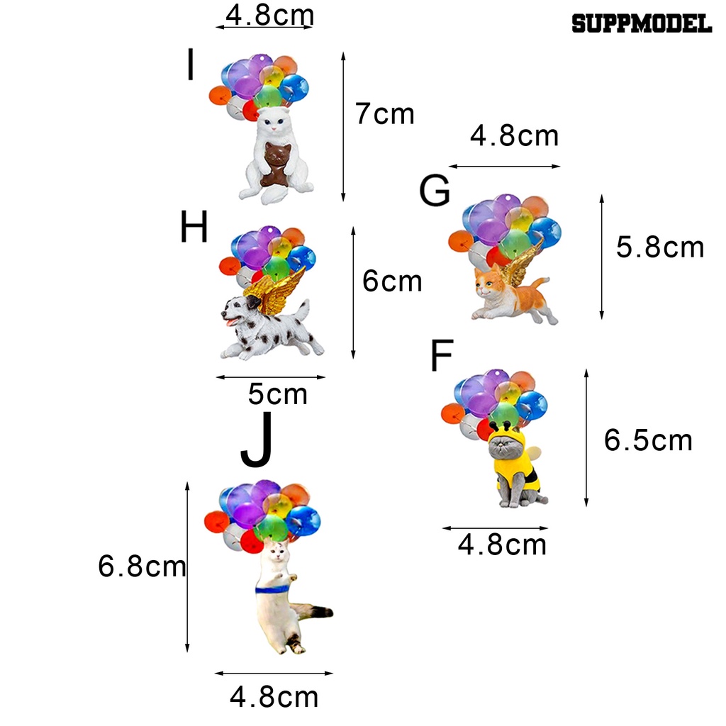 [Dekorasi] Balon Warna-Warni Ornamen Lucu Dekorasi Interior Mobil Akrilik Kucing Anjing Hiasan Gantung Untuk Kendaraan