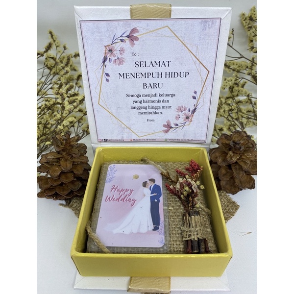 Wedding gift LM Emasin 0,025 gr 24K - Big Gold + Box Kado Emas Gold Gift Box Hamper emas Custom Ucap