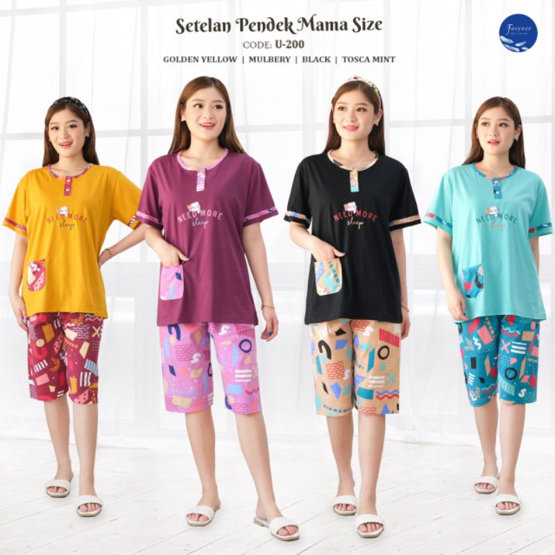 Setelan Pendek mama size /Babydoll baju tidur 3/4 mamasize Forever sweet U-200