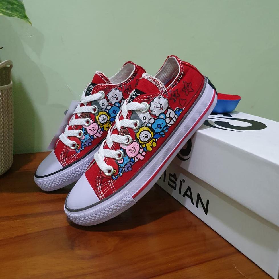 ((Seri)[F16H]✔) SEPATU ANAK PEREMPUAN SNEAKERS KARAKTER BTS USIA 4,5,6,7,8,9,10 TAHUN SEPATU ANAK SE