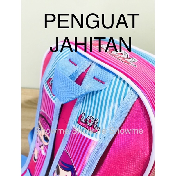 SHOWME TROLLEY - TROLI TAS RANSEL DORONGANAK SEKOLAH PAUD KUALITAS PREMIUM - BATOK GAMBAR BUSA KAKU UNICORN MAGIC PINK