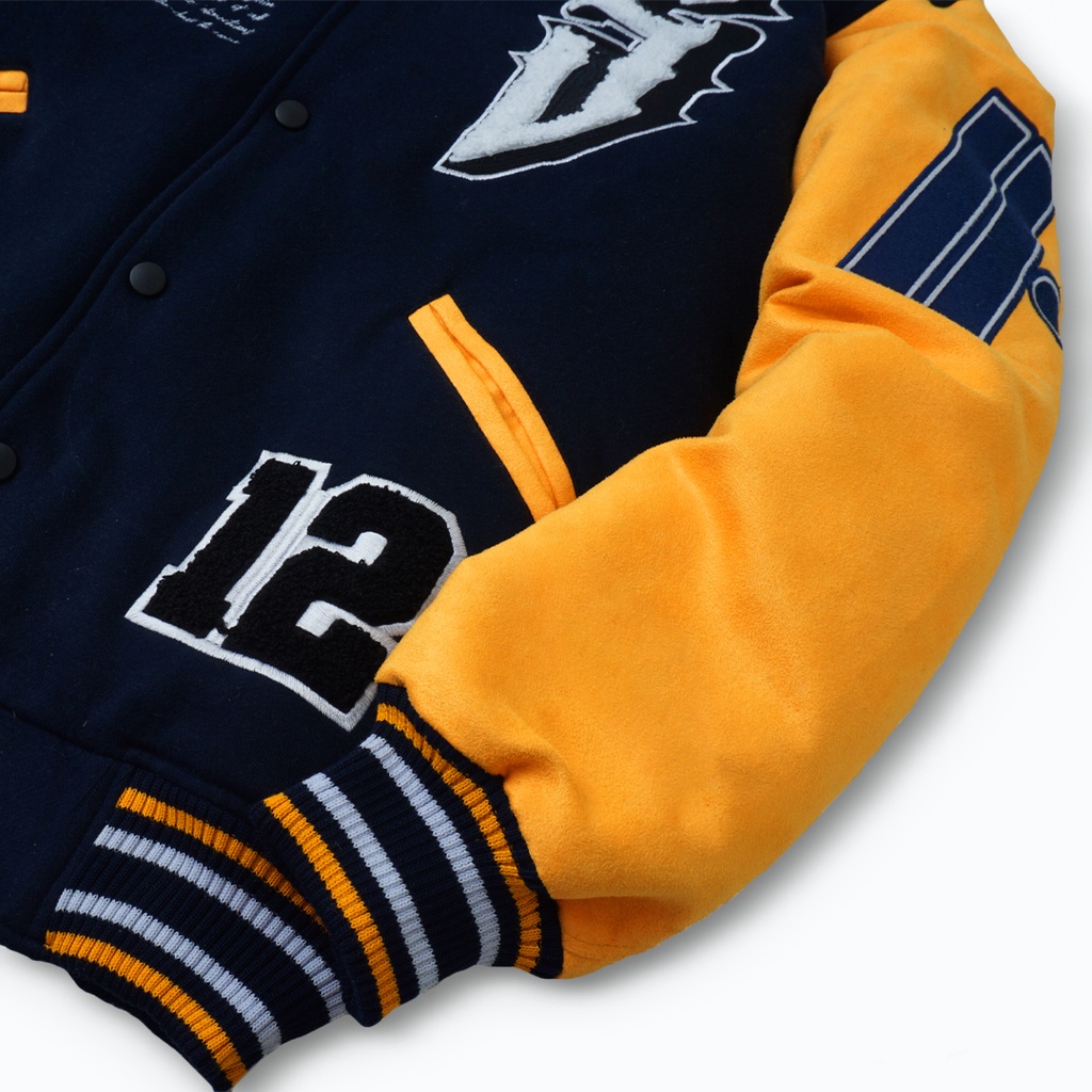 Almost Studio SW - Varsity Jacket - Forever - Navy Yellow