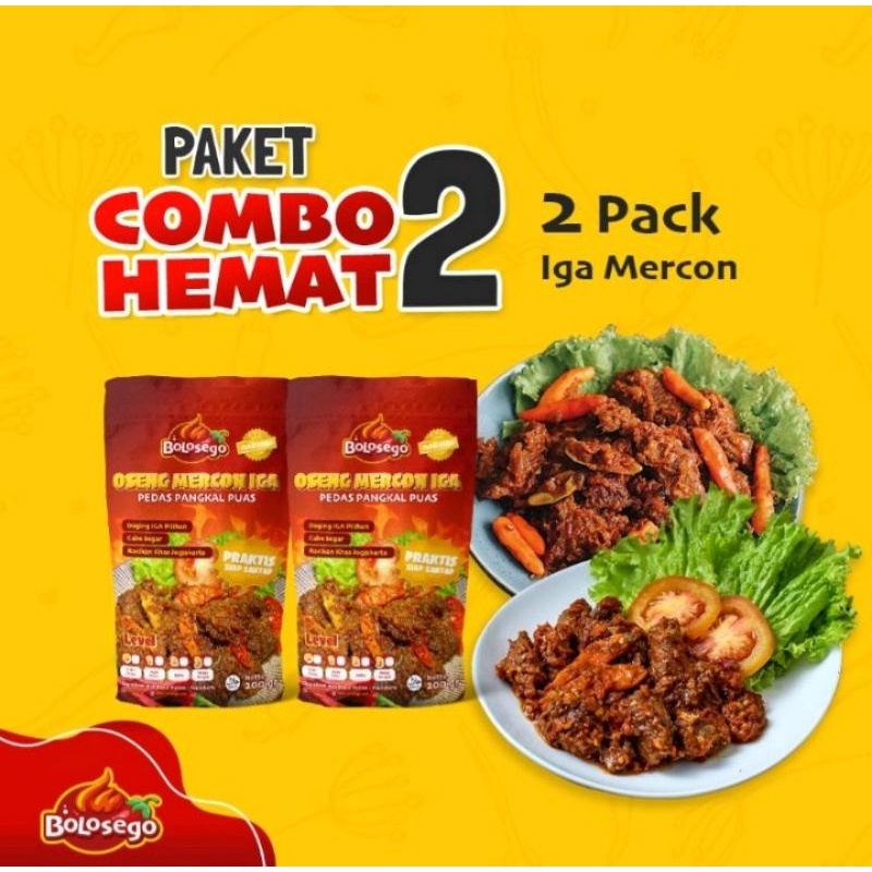 

Paket Combo Hemat 2 PaCk (@2Pack Iga Sapi Oseng Mercon) IGA SAPI OSENG MERCON Bolo Sego