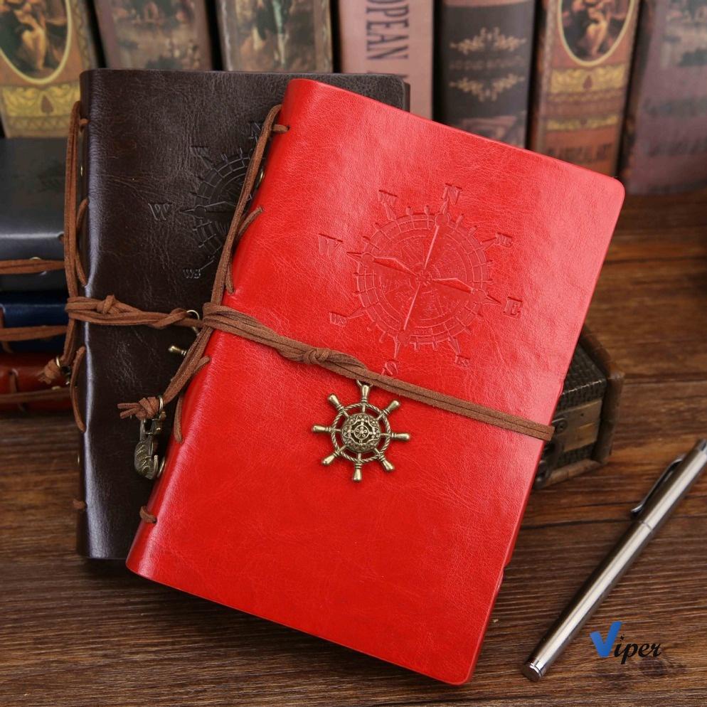 

[U-8&T ♫♪) Buku Catatan Notebook A5 A6 Buku Diary Aesthetic Gaya Retro Binder Unik Cover Kulit PU Leather pasti dikirim