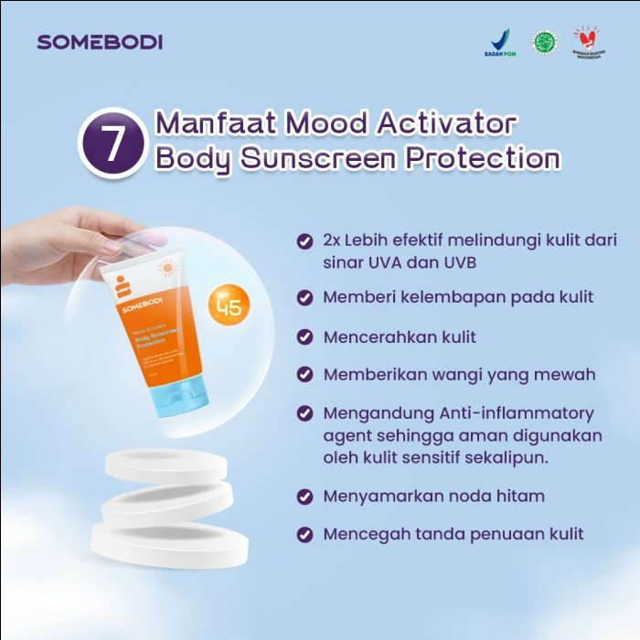 [READY STOCK] [BUNDLING] SOMEBODI Mood Activator Body Sunscreen Protection with SPF 45 + Show Off Glowing Cream 30 ml